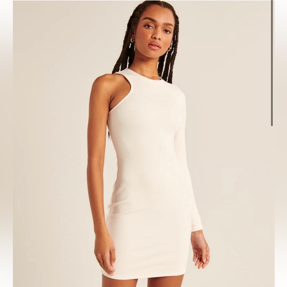 Abercrombie Asymmetrical One-Shoulder Ponte Mini Dress - Picture 5 of 5